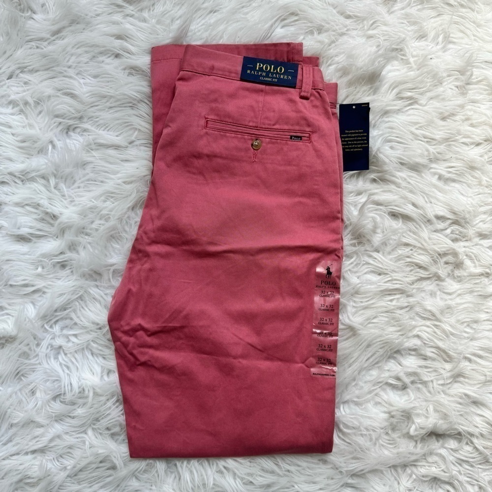 NWT Polo Ralph Lauren Washed Red Classic Fit Chino Pant 32/32 - Picture 2 of 4